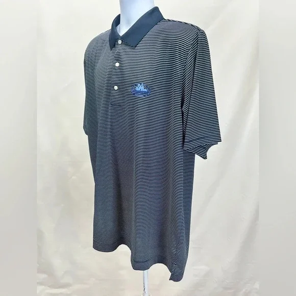 PAGE & TUTTLE Men’s navy stripe golf polo size XL - Picture 4 of 12